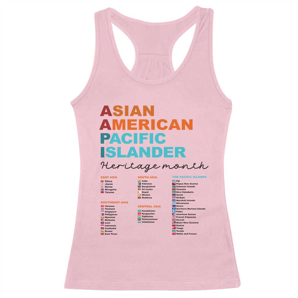 AAPI Heritage Month Racerback Tank Top Asian American and Pacific Islander Countries Pride