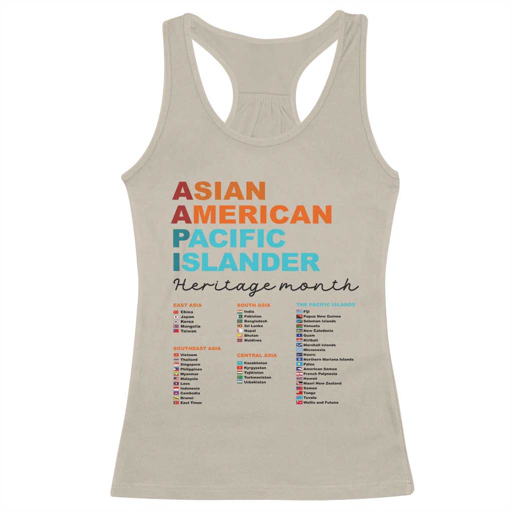AAPI Heritage Month Racerback Tank Top Asian American and Pacific Islander Countries Pride