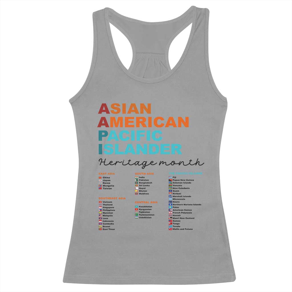 AAPI Heritage Month Racerback Tank Top Asian American and Pacific Islander Countries Pride
