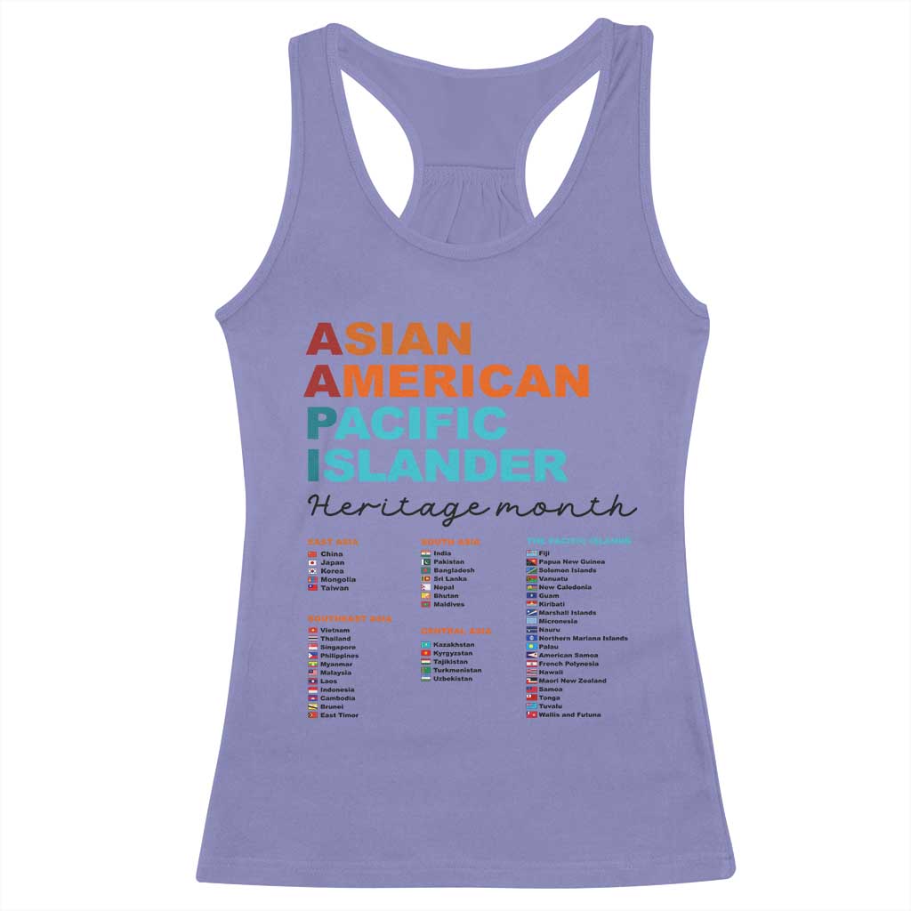 AAPI Heritage Month Racerback Tank Top Asian American and Pacific Islander Countries Pride