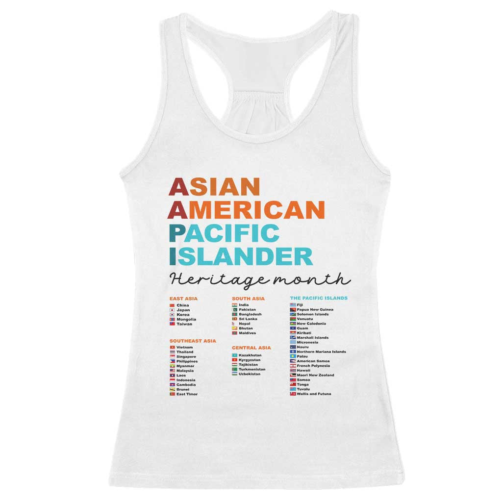 AAPI Heritage Month Racerback Tank Top Asian American and Pacific Islander Countries Pride
