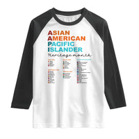 AAPI Heritage Month Raglan Shirt Asian American and Pacific Islander Countries Pride