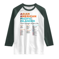 AAPI Heritage Month Raglan Shirt Asian American and Pacific Islander Countries Pride