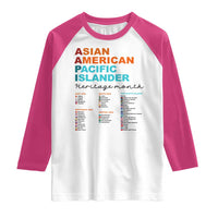 AAPI Heritage Month Raglan Shirt Asian American and Pacific Islander Countries Pride