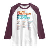 AAPI Heritage Month Raglan Shirt Asian American and Pacific Islander Countries Pride