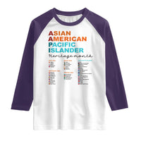 AAPI Heritage Month Raglan Shirt Asian American and Pacific Islander Countries Pride