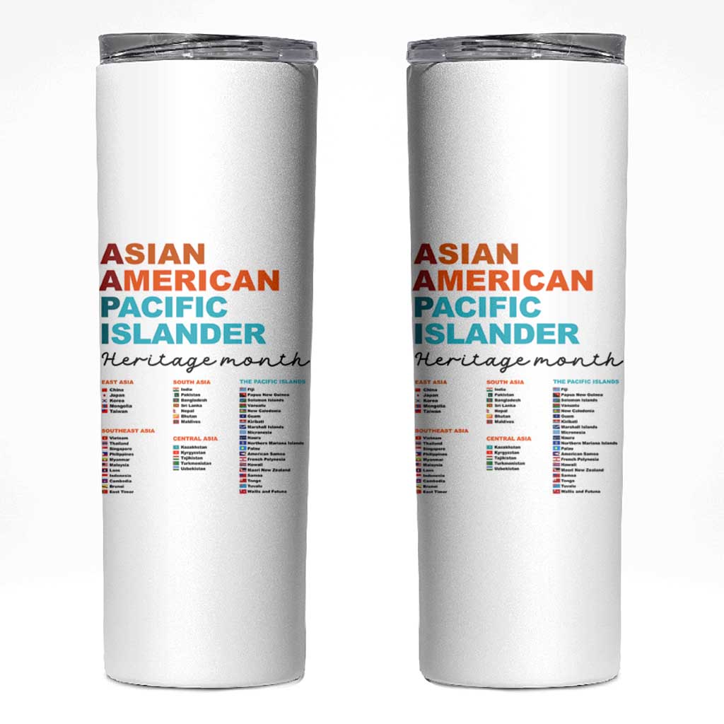 AAPI Heritage Month Skinny Tumbler Asian American and Pacific Islander Countries Pride