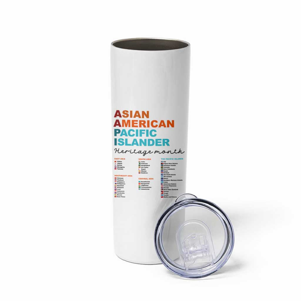 AAPI Heritage Month Skinny Tumbler Asian American and Pacific Islander Countries Pride