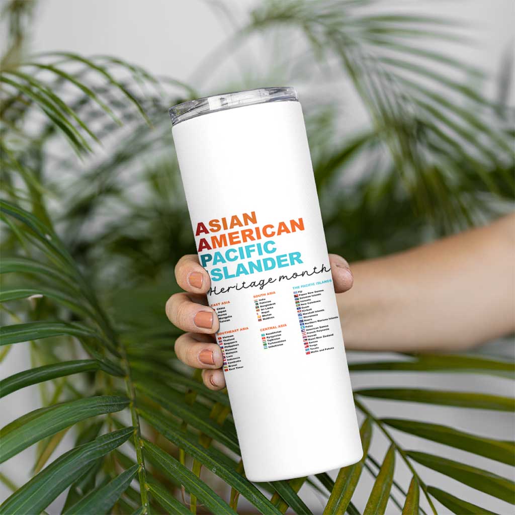 AAPI Heritage Month Skinny Tumbler Asian American and Pacific Islander Countries Pride