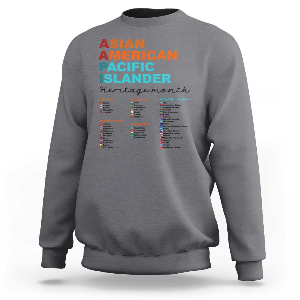 AAPI Heritage Month Sweatshirt Asian American and Pacific Islander Countries Pride