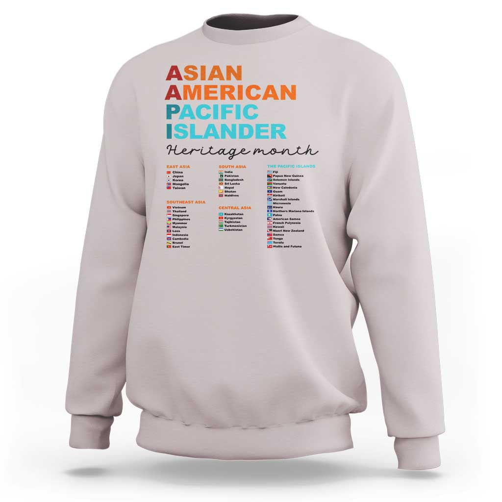 AAPI Heritage Month Sweatshirt Asian American and Pacific Islander Countries Pride