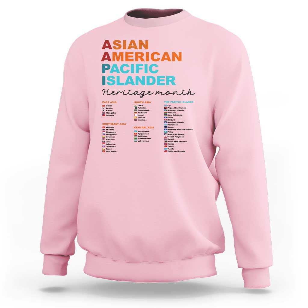 AAPI Heritage Month Sweatshirt Asian American and Pacific Islander Countries Pride