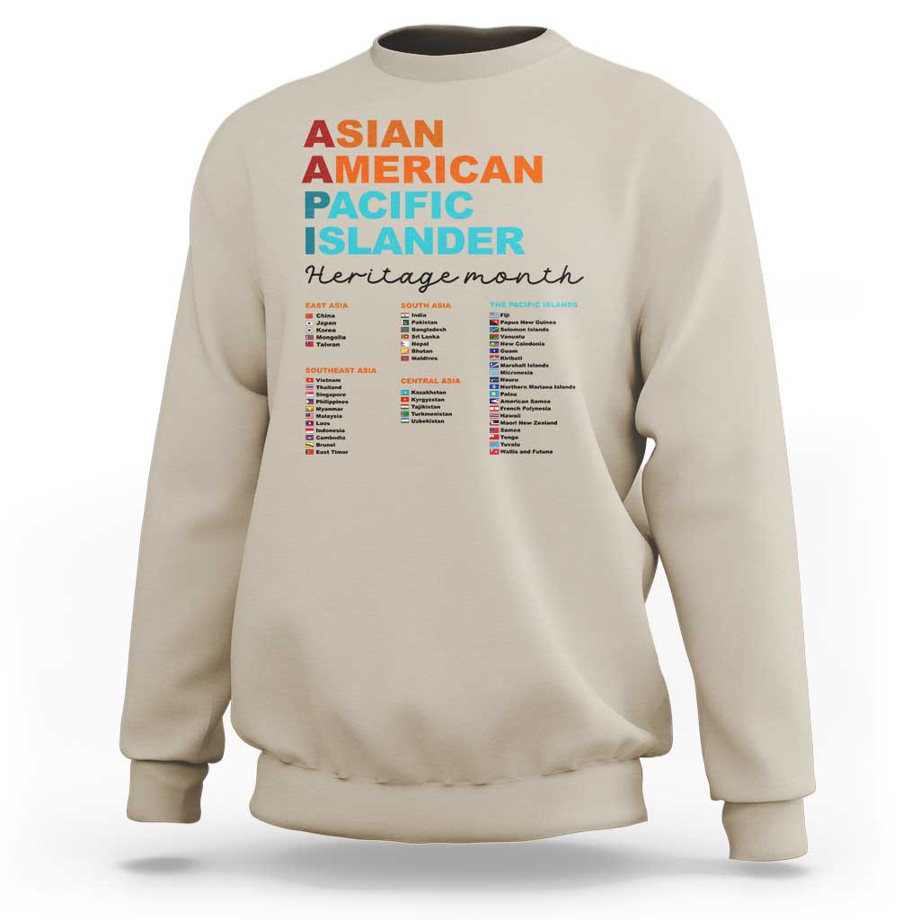 AAPI Heritage Month Sweatshirt Asian American and Pacific Islander Countries Pride