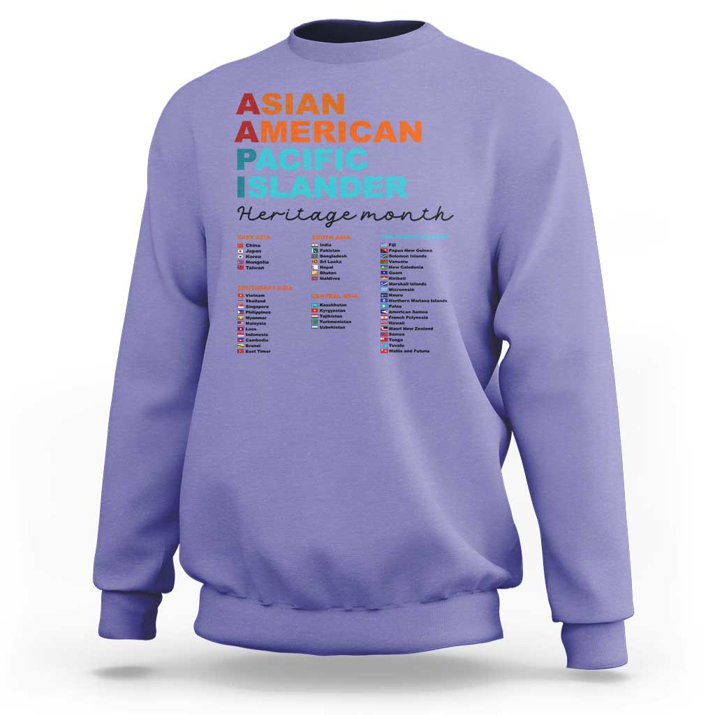 AAPI Heritage Month Sweatshirt Asian American and Pacific Islander Countries Pride