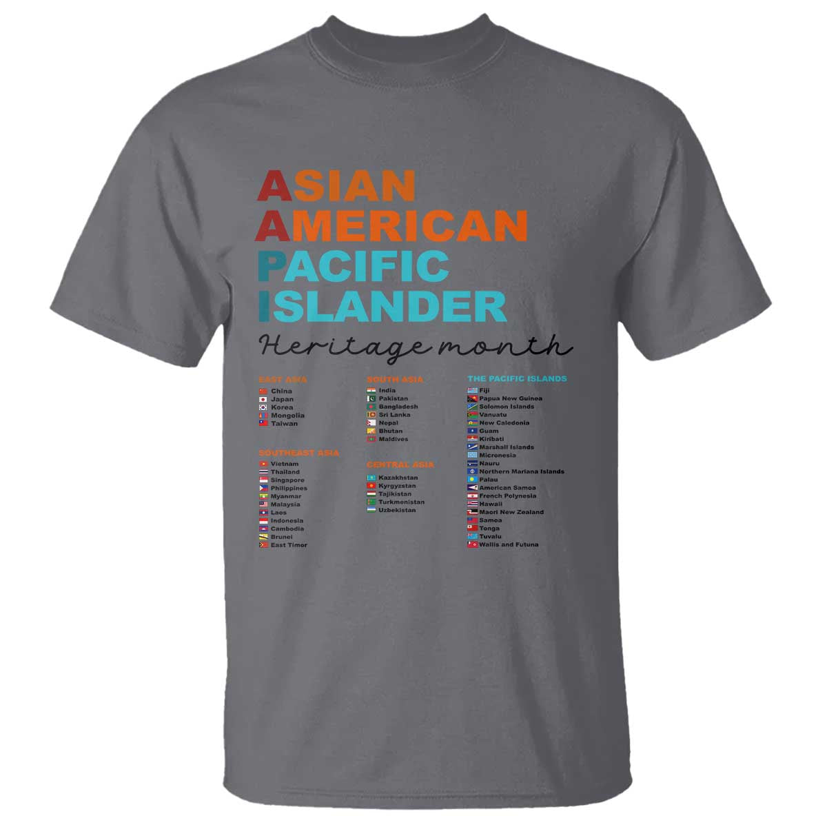 AAPI Heritage Month T Shirt Asian American and Pacific Islander Countries Pride