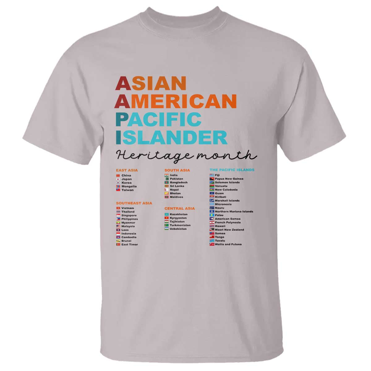 AAPI Heritage Month T Shirt Asian American and Pacific Islander Countries Pride
