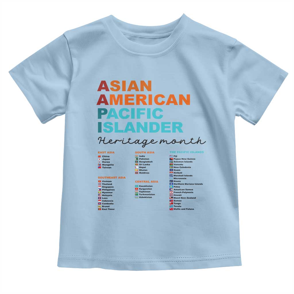 AAPI Heritage Month Toddler T Shirt Asian American and Pacific Islander Countries Pride