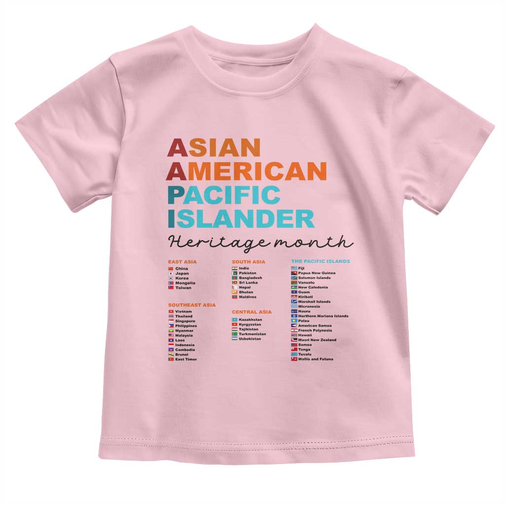 AAPI Heritage Month Toddler T Shirt Asian American and Pacific Islander Countries Pride