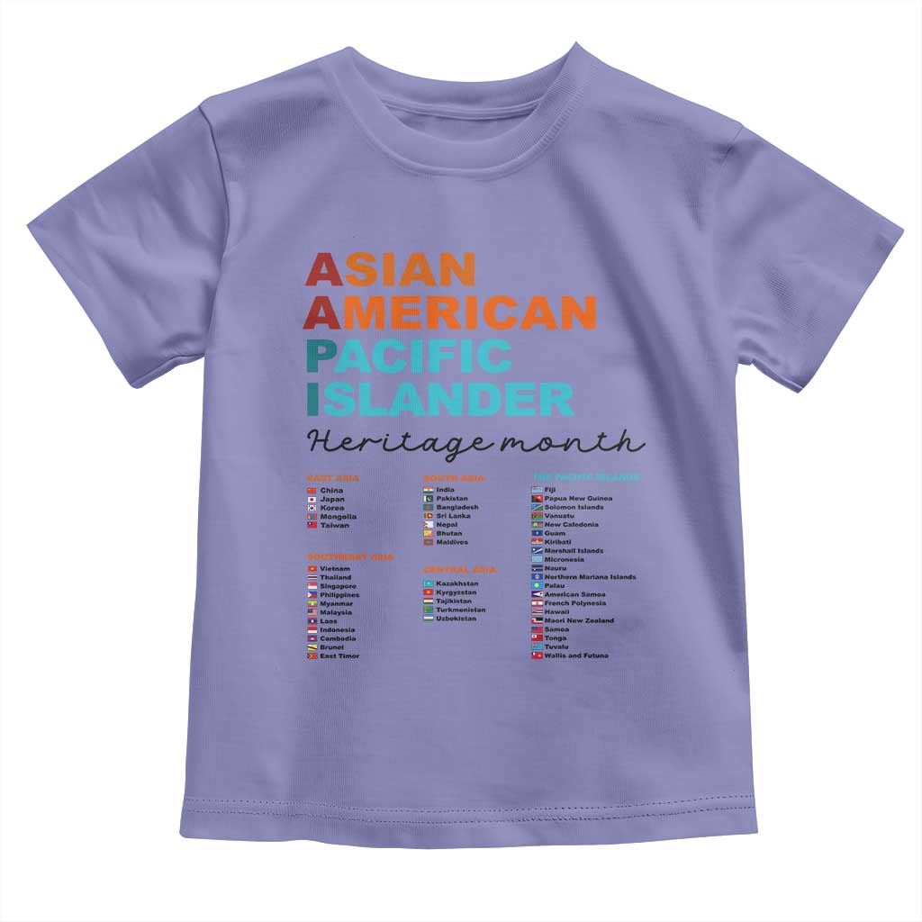 AAPI Heritage Month Toddler T Shirt Asian American and Pacific Islander Countries Pride