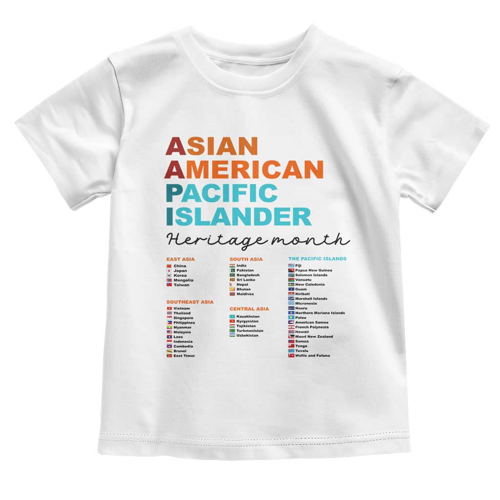 AAPI Heritage Month Toddler T Shirt Asian American and Pacific Islander Countries Pride