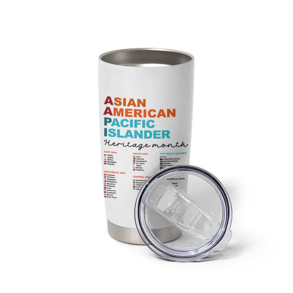 AAPI Heritage Month Tumbler Cup Asian American and Pacific Islander Countries Pride
