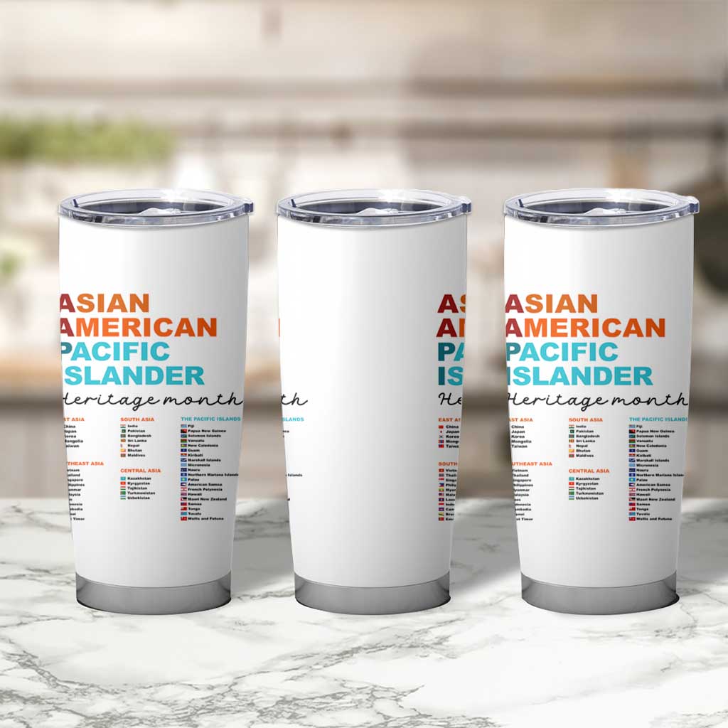 AAPI Heritage Month Tumbler Cup Asian American and Pacific Islander Countries Pride