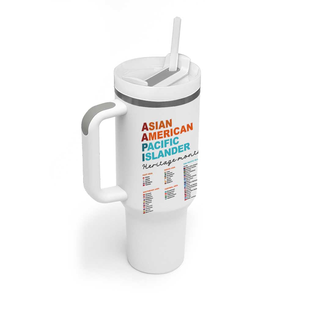 AAPI Heritage Month Tumbler With Handle Asian American and Pacific Islander Countries Pride