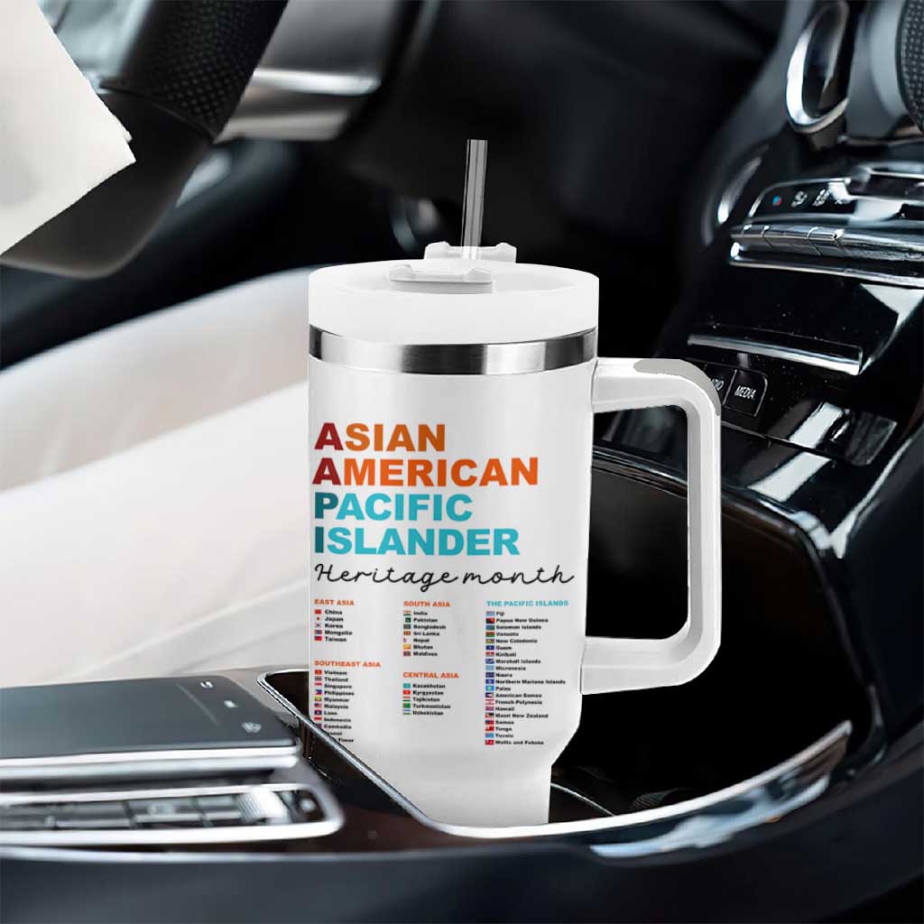 AAPI Heritage Month Tumbler With Handle Asian American and Pacific Islander Countries Pride