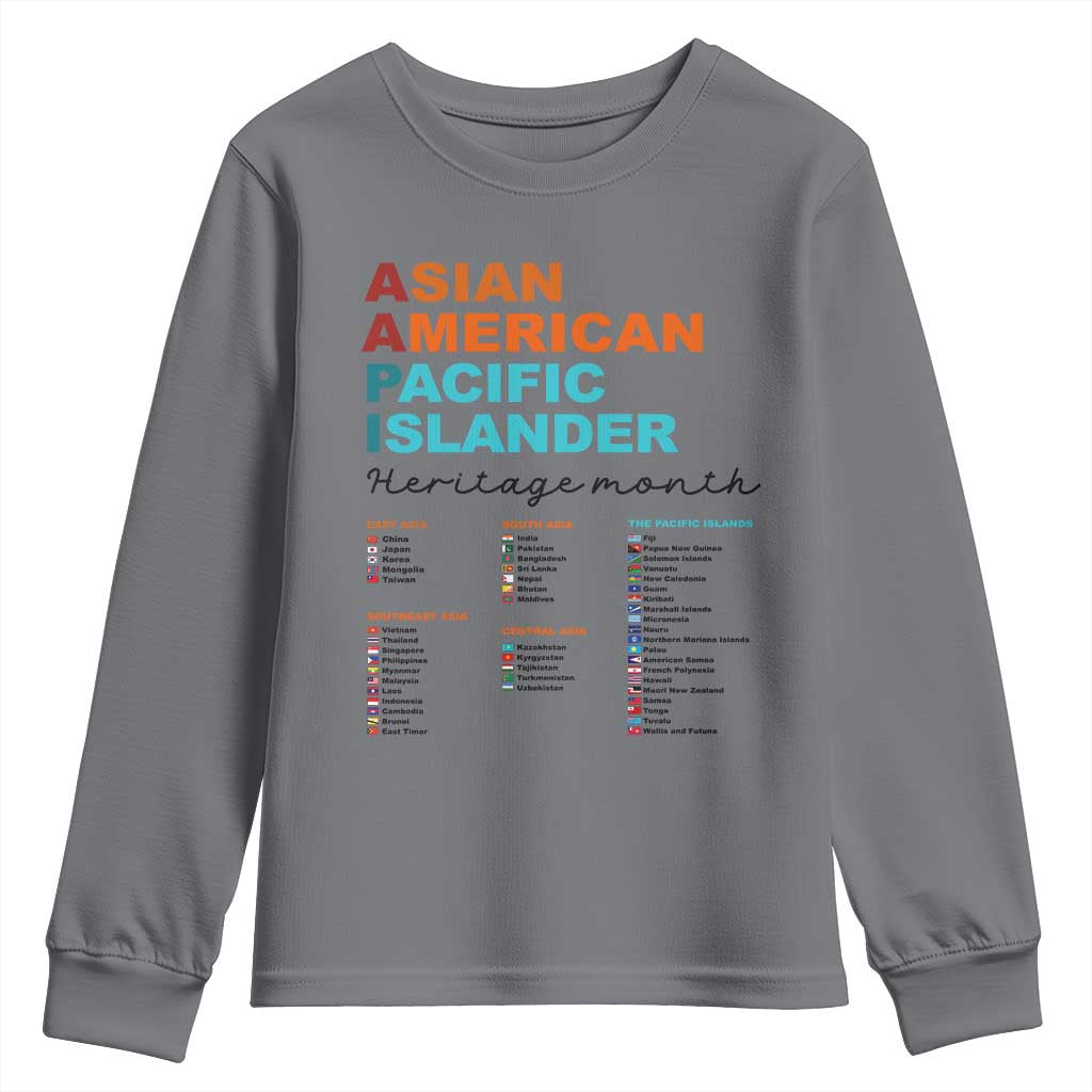 AAPI Heritage Month Youth Sweatshirt Asian American and Pacific Islander Countries Pride