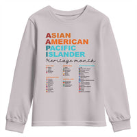 AAPI Heritage Month Youth Sweatshirt Asian American and Pacific Islander Countries Pride