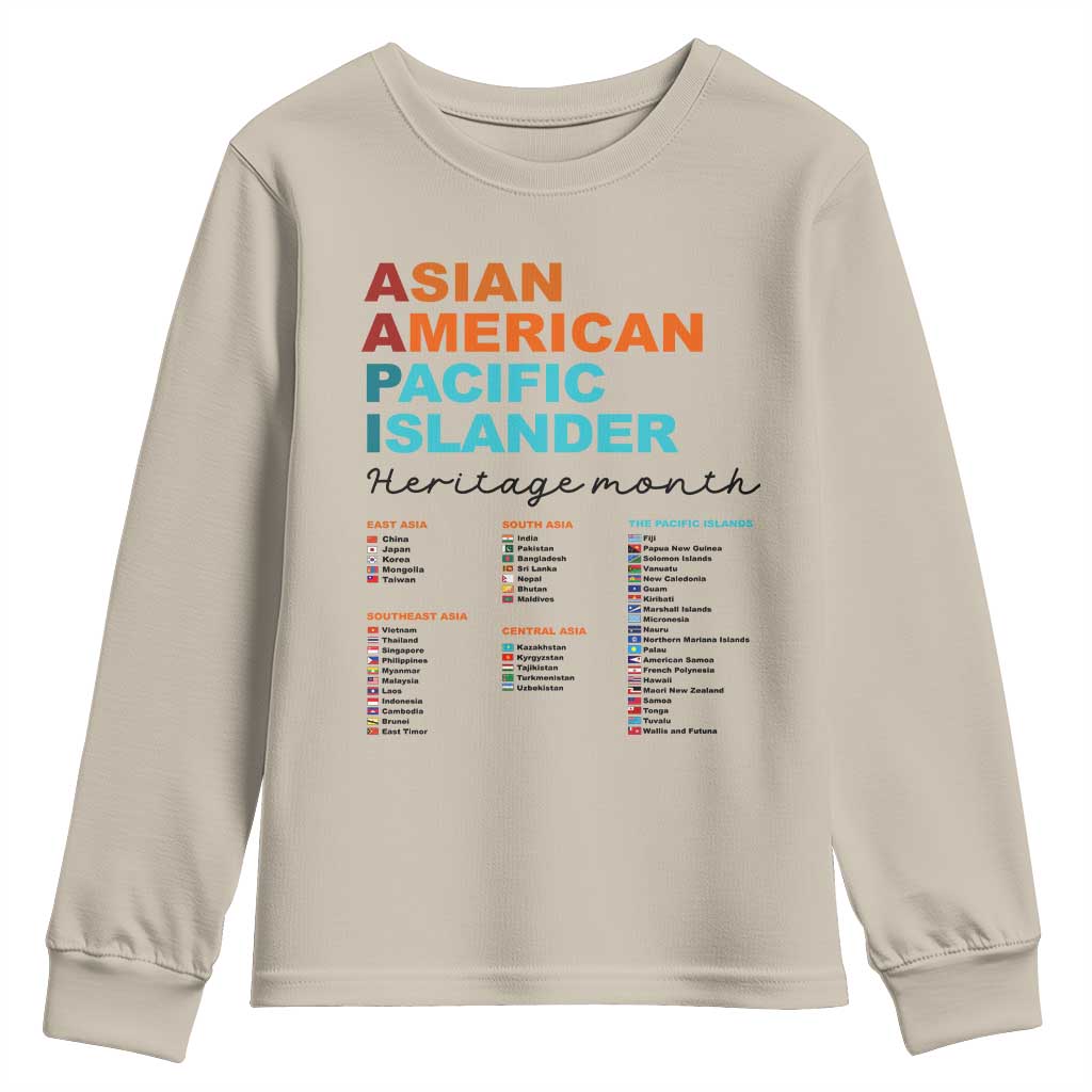 AAPI Heritage Month Youth Sweatshirt Asian American and Pacific Islander Countries Pride