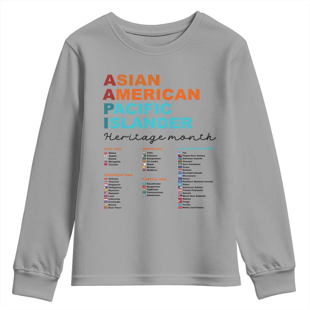 AAPI Heritage Month Youth Sweatshirt Asian American and Pacific Islander Countries Pride