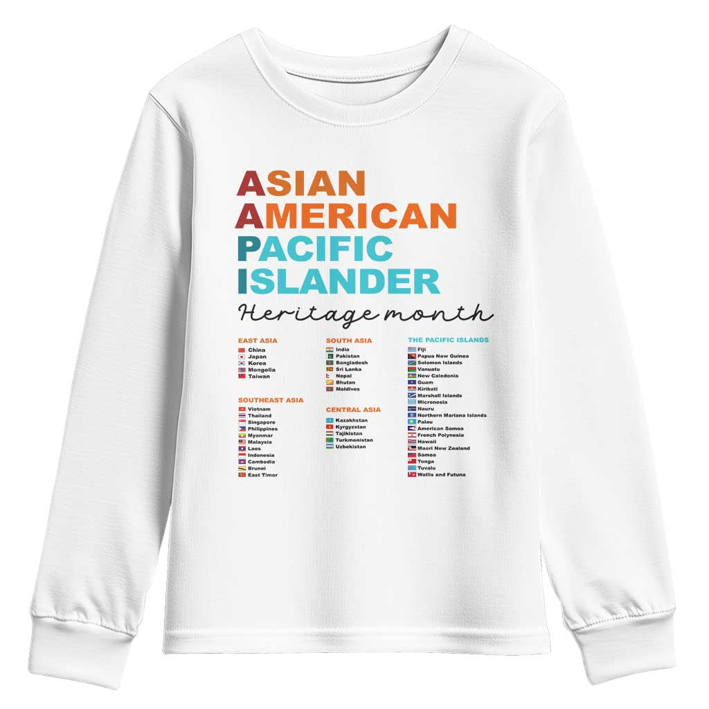AAPI Heritage Month Youth Sweatshirt Asian American and Pacific Islander Countries Pride