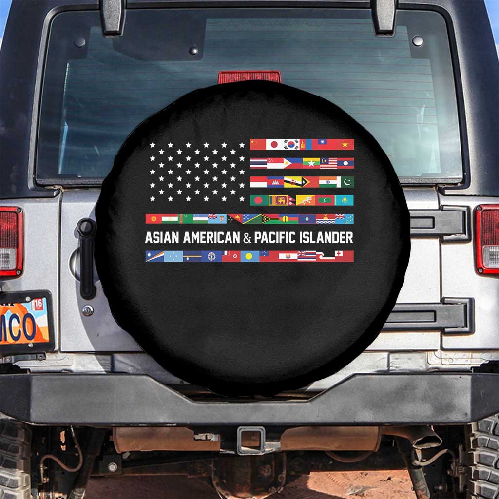 AAPI Heritage Month Spare Tire Cover Asian American and Pacific Islander USA Flag