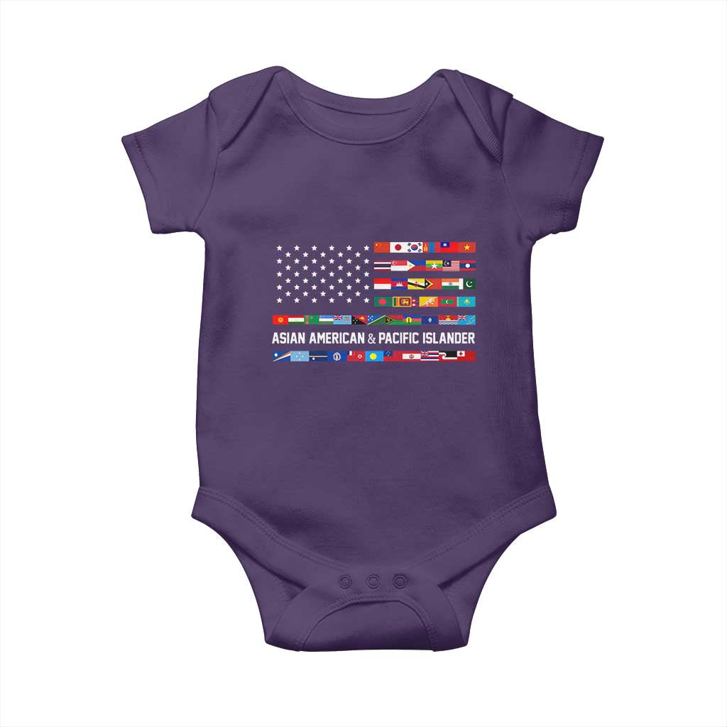 AAPI Heritage Month Baby Onesie Asian American and Pacific Islander USA Flag