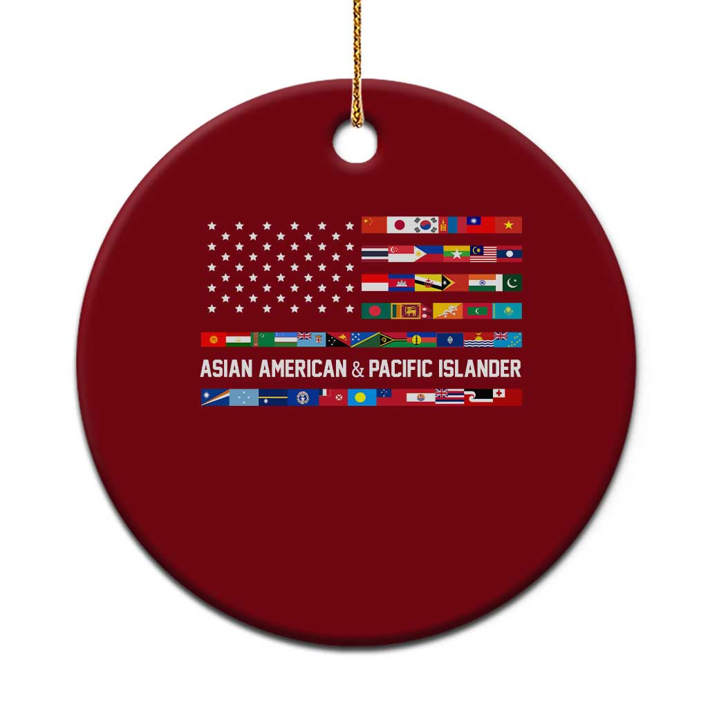 AAPI Heritage Month Ceramic Ornament Asian American and Pacific Islander USA Flag - Wonder Print Shop
