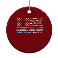 AAPI Heritage Month Ceramic Ornament Asian American and Pacific Islander USA Flag - Wonder Print Shop