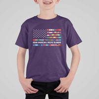 AAPI Heritage Month T Shirt For Kid Asian American and Pacific Islander USA Flag