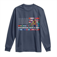 AAPI Heritage Month Long Sleeve Shirt Asian American and Pacific Islander USA Flag