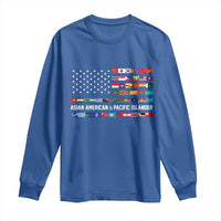 AAPI Heritage Month Long Sleeve Shirt Asian American and Pacific Islander USA Flag