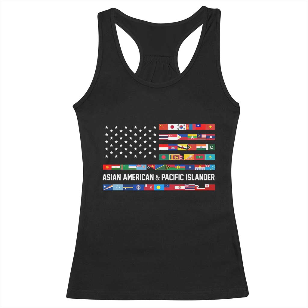AAPI Heritage Month Racerback Tank Top Asian American and Pacific Islander USA Flag