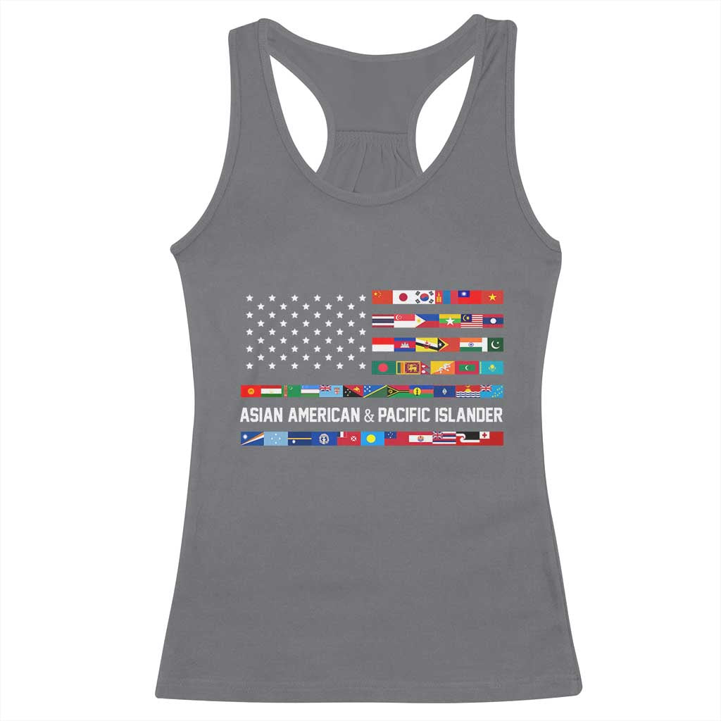 AAPI Heritage Month Racerback Tank Top Asian American and Pacific Islander USA Flag