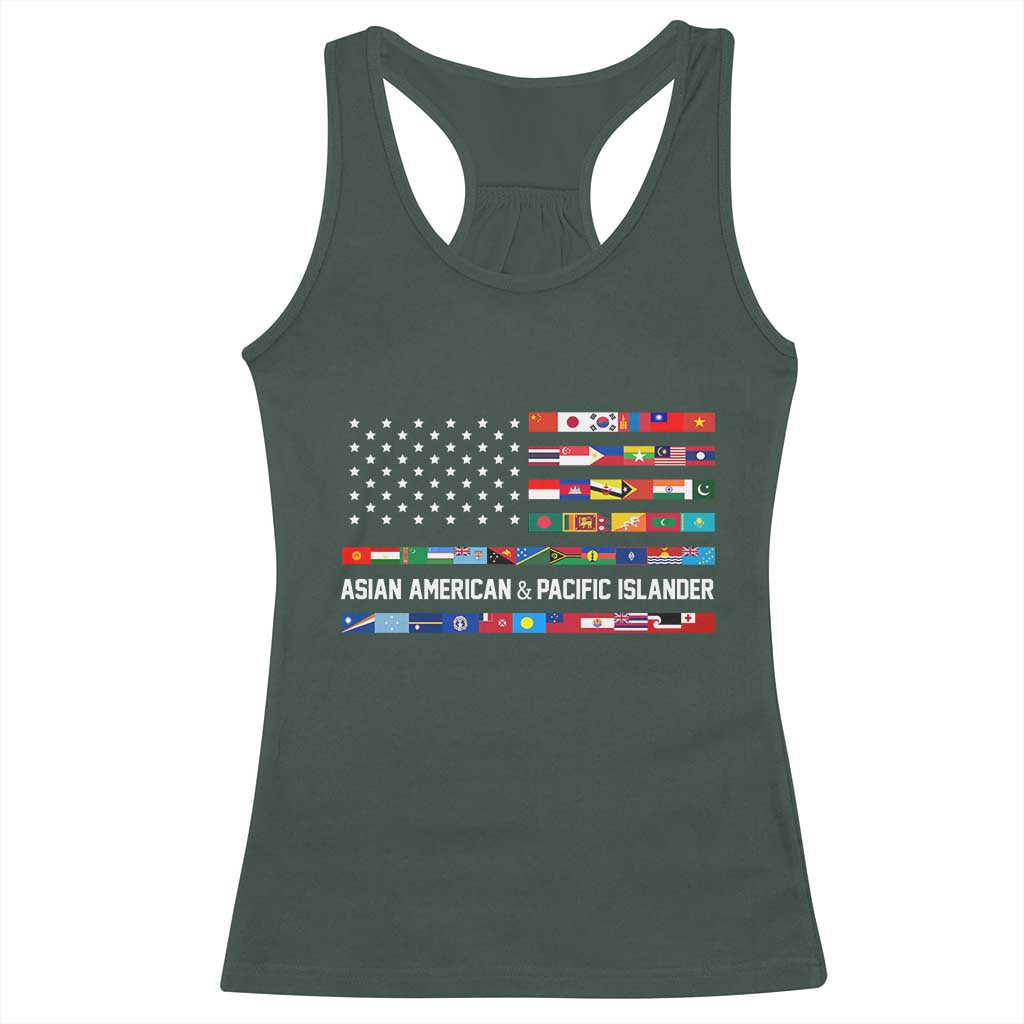 AAPI Heritage Month Racerback Tank Top Asian American and Pacific Islander USA Flag