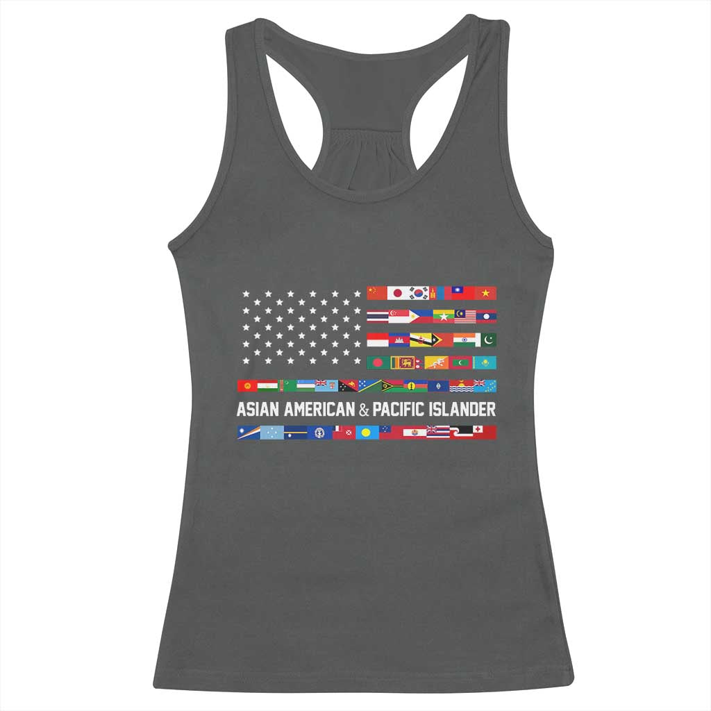 AAPI Heritage Month Racerback Tank Top Asian American and Pacific Islander USA Flag
