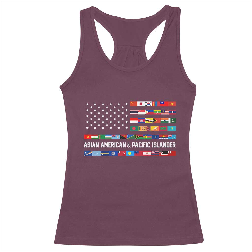 AAPI Heritage Month Racerback Tank Top Asian American and Pacific Islander USA Flag