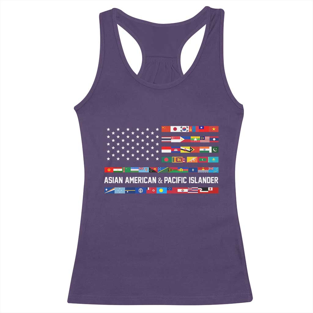AAPI Heritage Month Racerback Tank Top Asian American and Pacific Islander USA Flag