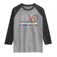 AAPI Heritage Month Raglan Shirt Asian American and Pacific Islander USA Flag