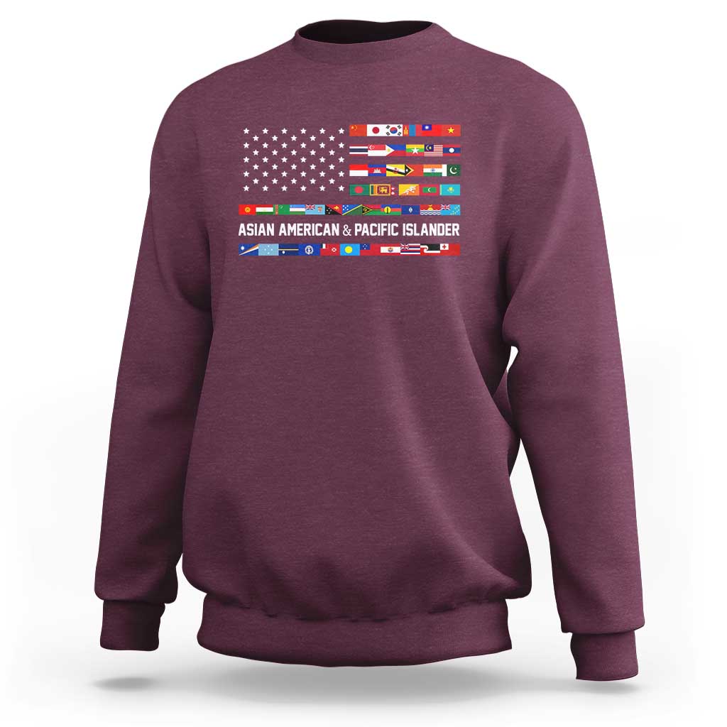 AAPI Heritage Month Sweatshirt Asian American and Pacific Islander USA Flag