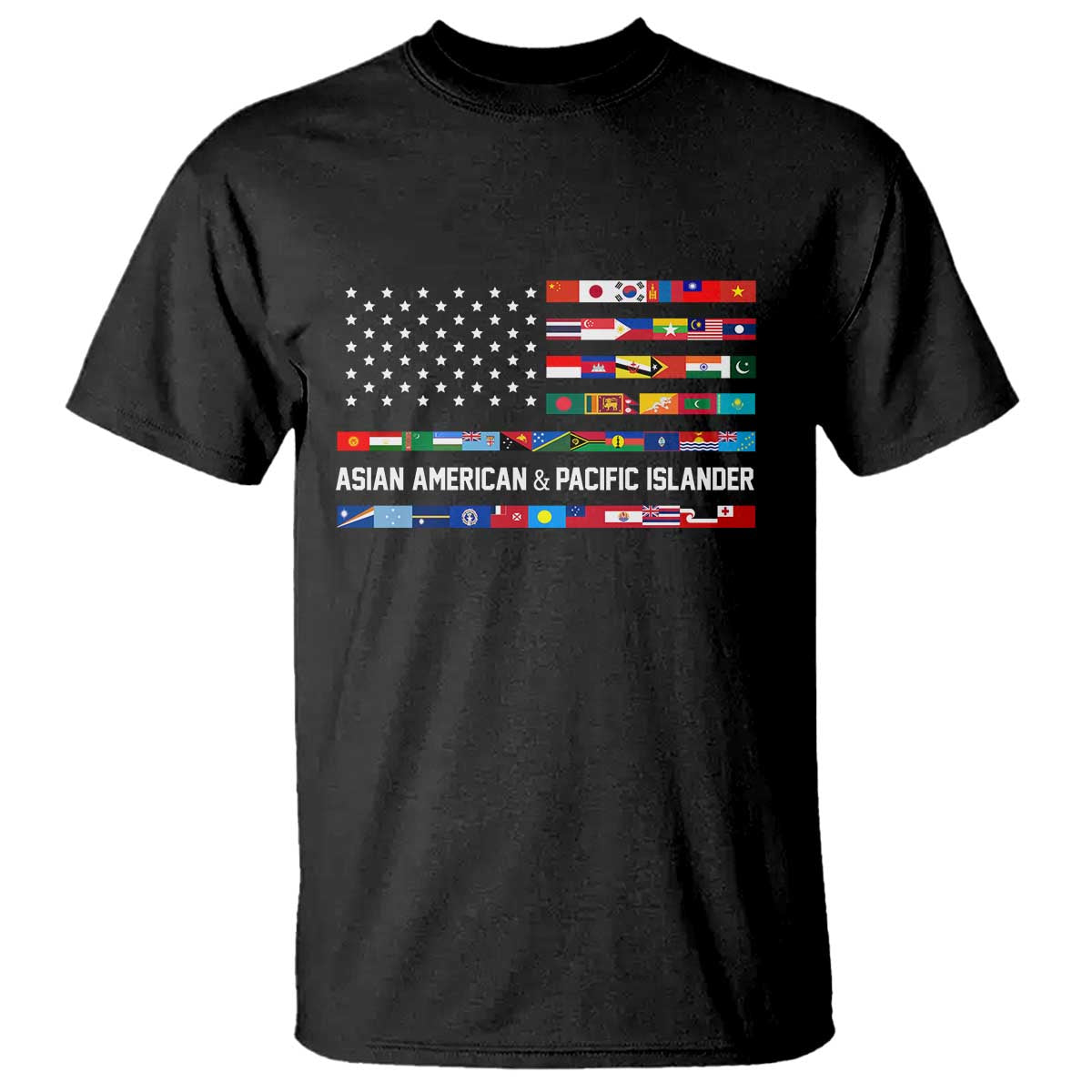 AAPI Heritage Month T Shirt Asian American and Pacific Islander USA Flag