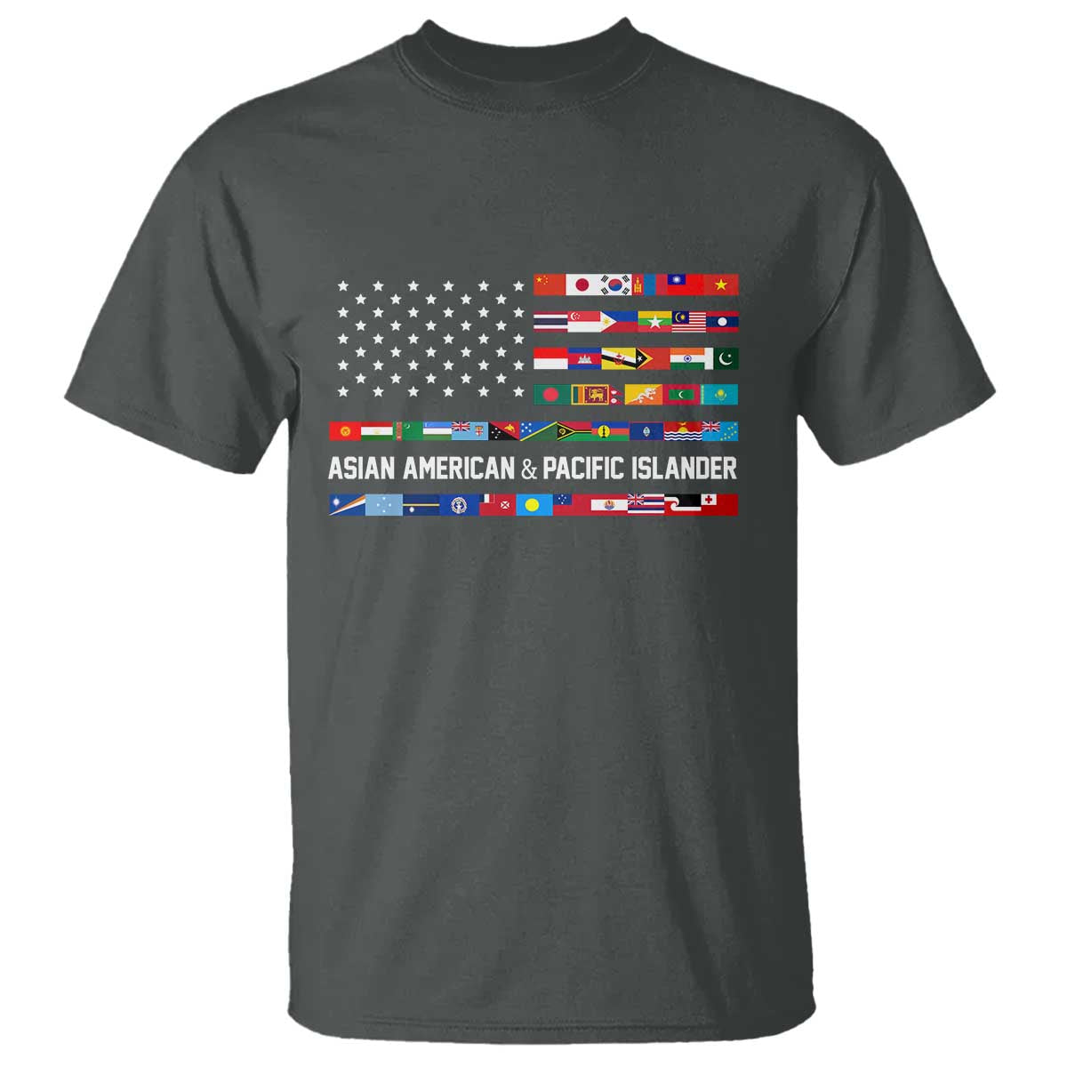 AAPI Heritage Month T Shirt Asian American and Pacific Islander USA Flag